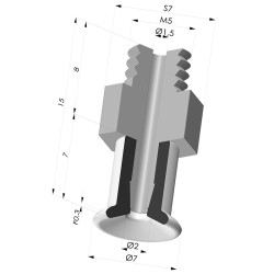 Ventosa plana Série 9 Ø 7 mm