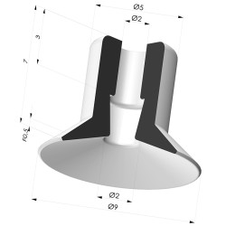 Ventosa plana Série 9 Ø 9MM