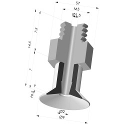 Ventosa plana Série 9 Ø 9MM