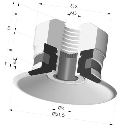 Ventosa plana Série 9 Ø 21,5 mm
