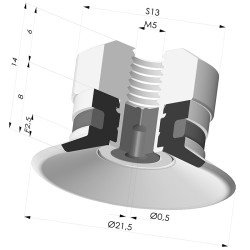 Ventosa plana Série 9 Ø 21,5 mm