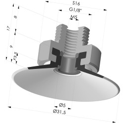 Ventosa plana Série 9 Ø 31,5 mm