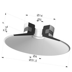 Ventosa plana Série 9 Ø 31,5 mm