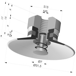 Ventosa plana Série 9 Ø 31,5 mm