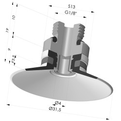 Ventosa plana Série 9 Ø 31,5 mm