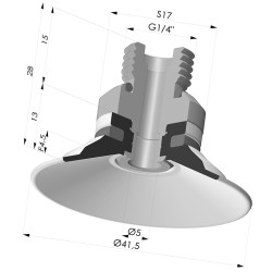 Ventosa plana Série 9 Ø 41,5 mm