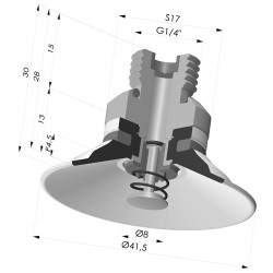 Ventosa plana Série 9 Ø 41,5 mm