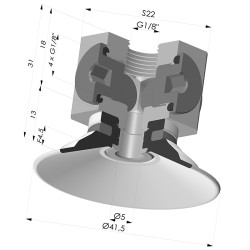 Ventosa plana Série 9 Ø 41,5 mm