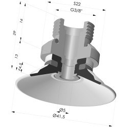 Ventosa plana Série 9 Ø 41,5 mm