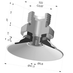 Ventosa plana Série 9 Ø 41,5 mm