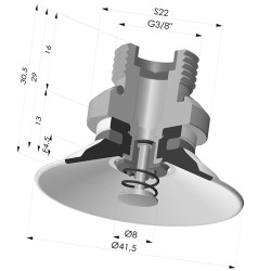Ventosa plana Série 9 Ø 41,5 mm