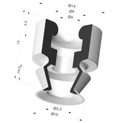 Ventosa 1.5 Fole Série 8 Ø 10MM