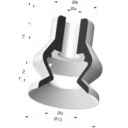 Ventosa 1.5 Fole Série 8 Ø 13MM