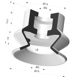 Ventosa 1.5 Fole Série 8 Ø 18MM