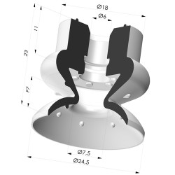 Ventouse 1.5 Soufflets Série 8 Ø 25MM