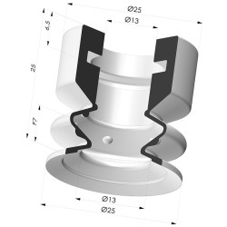 Ventosa 1.5 Fole Série 8 Ø 25MM