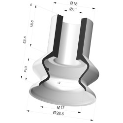 Ventosa 1.5 Fole Série 8 Ø 30MM