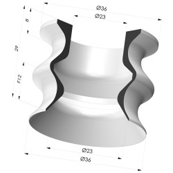 Ventosa 1.5 Fole Série 8 Ø 35,8 mm