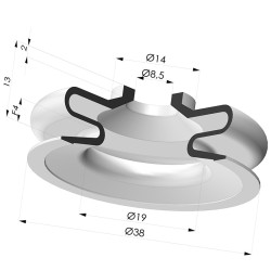Ventosa 1.5 Fole Série 8 Ø 38MM