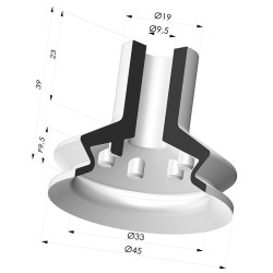 Ventosa 1.5 Fole Série 8 Ø 45MM