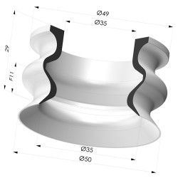 Ventosa 1.5 Fole Série 8 Ø 50MM