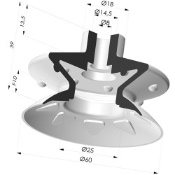 Ventosa 1.5 Fole Série 8 Ø 60MM