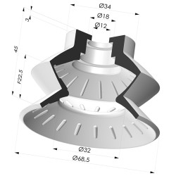 Ventosa 1.5 Fole Série 8 Ø 72MM