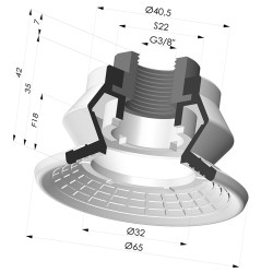 Ventouse 1.5 Soufflets Série 8R Ø 65MM