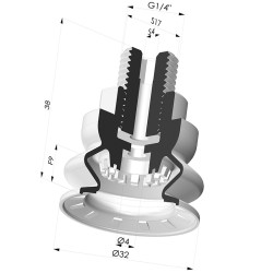 Ventouse 1.5 Soufflets Série 8R Ø 32MM