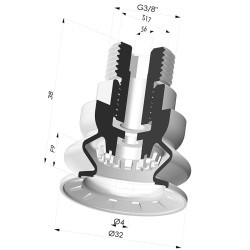 Ventouse 1.5 Soufflets Série 8R Ø 32MM