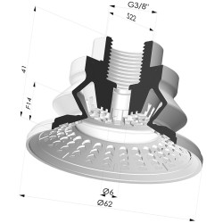 Ventouse 1.5 Soufflets Série 8R Ø 62MM