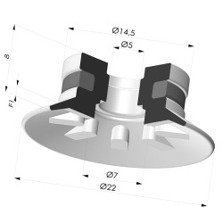 Ventosa plana Série 90 Ø 22 mm