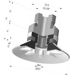 Ventosa plana Série 90 Ø 27 mm