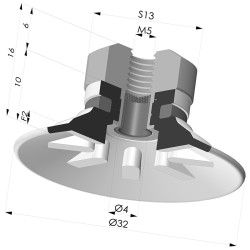 Ventosa plana Série 90 Ø 31,8 mm