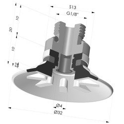 Ventosa plana Série 90 Ø 31,8 mm