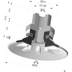 Ventosa plana Série 90 Ø 31,8 mm