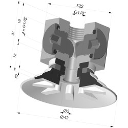 Ventosa plana Série 90 Ø 42,3 mm
