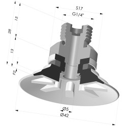 Ventosa plana Série 90 Ø 42,3 mm