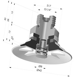 Ventosa plana Série 90 Ø 42,3 mm