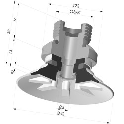 Ventosa plana Série 90 Ø 42,3 mm