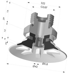 Ventosa plana Série 90 Ø 42,3 mm