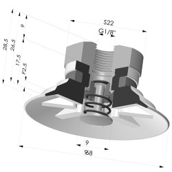 Ventosa plana Série 90 Ø 53 mm