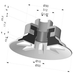 Ventosa plana Série 90 Ø 53 mm