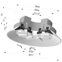 Ventosa plana Série 90 Ø 75 mm