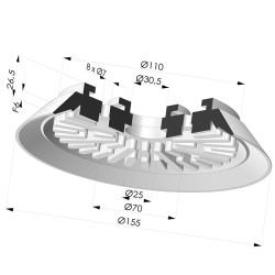 Ventosa plana Série 90 Ø 150 mm