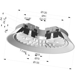 Ventosa plana Série 90 Ø 150 mm