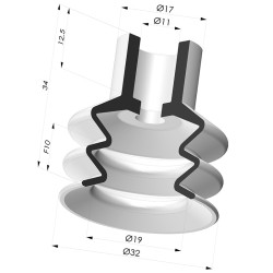 Ventosa 2.5 Fole Série 8 Ø 32MM