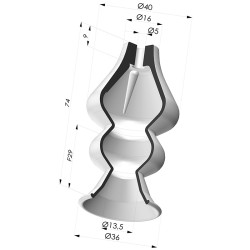 Ventosa 2.5 Fole Série 8 Ø 34MM