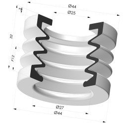 Ventosa 2.5 Fole Série 8 Ø 44,3 mm