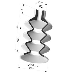 Ventouse 3.5 Soufflets Série 8 Ø 25MM